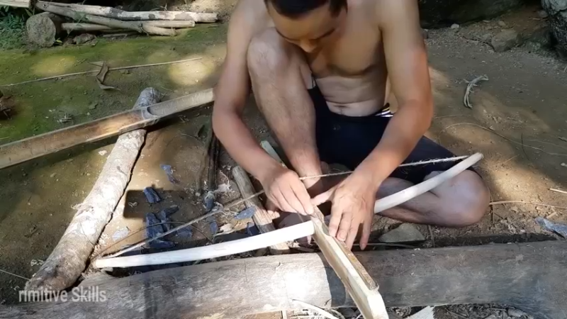 第1季梦开始的地方精剪P18制作木弩(14)(真人我的世界-空手发展-石器时代)