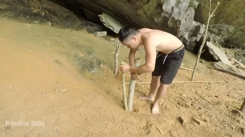 梦开始的地方精剪P9在庇护所制作床(6)(真人我的世界-空手发展-石器时代)