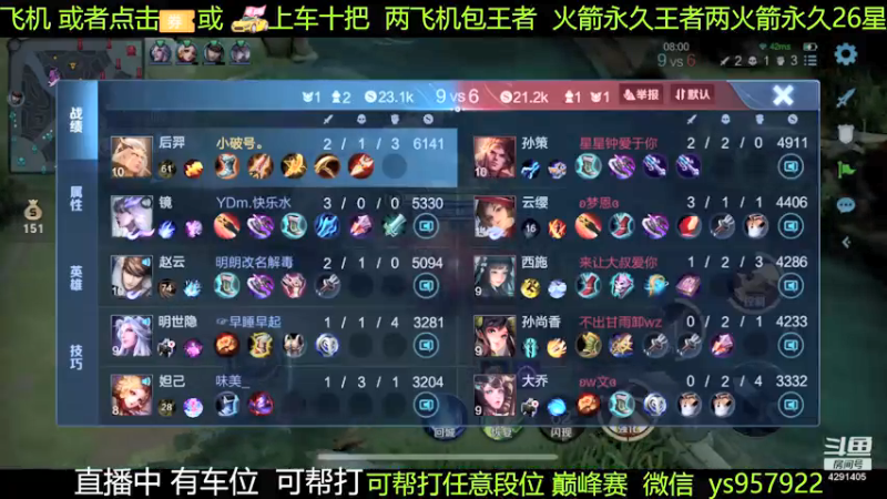 【2021-09-04 01点场】阳神丶国服后羿梦奇：带粉国服后羿艾琳6分钟一把