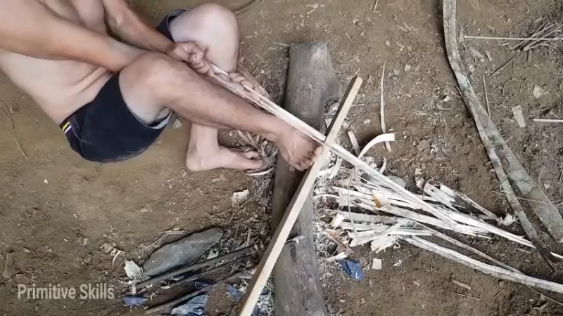 第1季梦开始的地方精剪P18制作木弩(12)(真人我的世界-空手发展-石器时代)