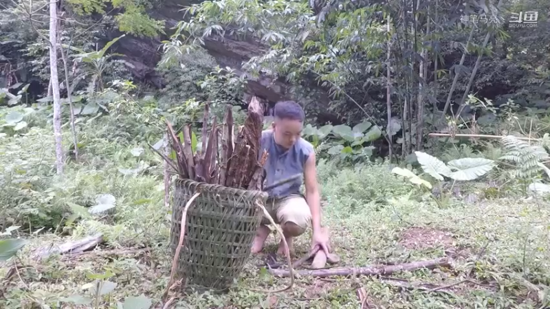 第1季梦开始的地方精剪P6编制背篓(10)(真人我的世界-空手发展-石器时代