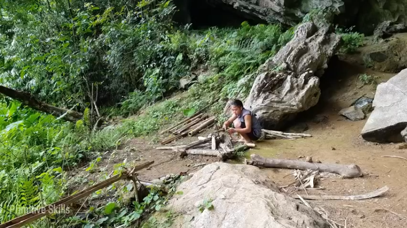 梦开始的地方精剪P20用祖传石板烹饪(7)(真人我的世界-空手发展-石器时代)