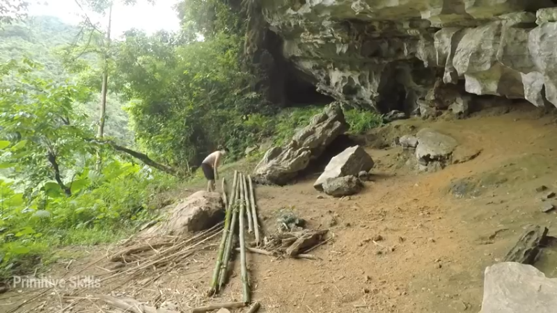 梦开始的地方精剪P9在庇护所制作床(4)(真人我的世界-空手发展-石器时代)