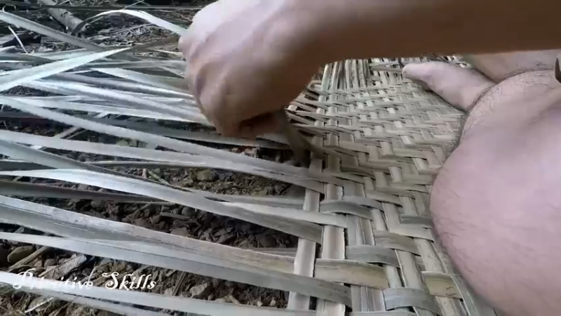 第1季梦开始的地方精剪P4传统方法编制草席(10)(真人我的世界-空手发展-石器时代)