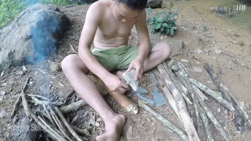 第1季梦开始的地方精剪P2石斧(6)(真人我的世界-空手发展-石器时代)