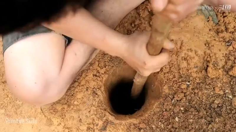 放下第一个基地：03(2)制作竹小屋【真人我的世界-空手发展-铁器时代】