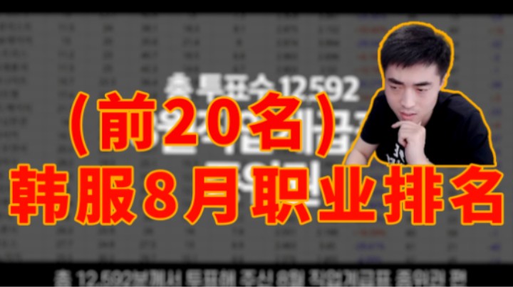 一阵雨翻译韩服8月职业排名（前20名）