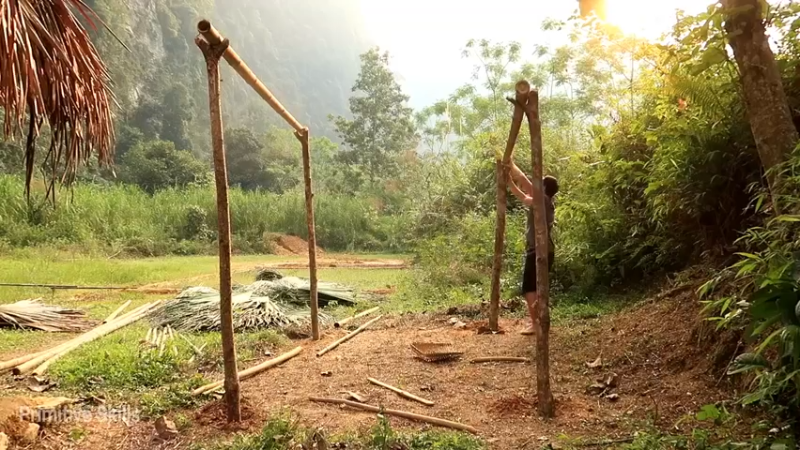 精剪回顾1号基地E08棕榈叶棚9【真人我的世界-空手发展-单人炼铁】