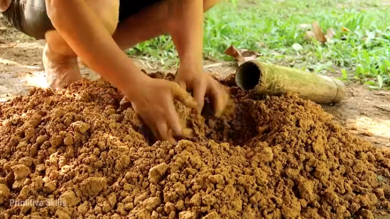 精剪回顾1号基地15黏土炉具5【真人我的世界-空手发展-单人炼铁】