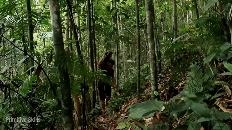 精剪回顾1号基地E08棕榈叶棚4【真人我的世界-空手发展-单人炼铁】