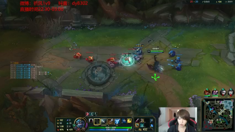 【2021-09-15 02点场】祈风1v9：国服第一VN！一个打八百多个！