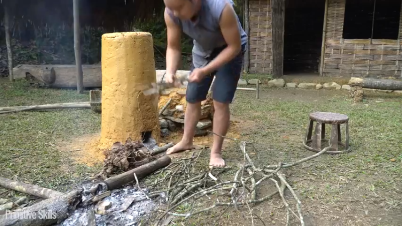 二基地T59用泥巴制作高温熔炉13《如果你一无所有 进入单人我的世界，自由荒野 离网乐园 全手工制作耕种 》