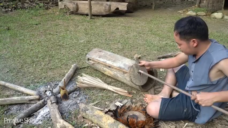 二基地T58用简单材料17制高温风箱《如果你一无所有 进入单人我的世界，自由荒野 离网乐园 全手工制作耕种 》