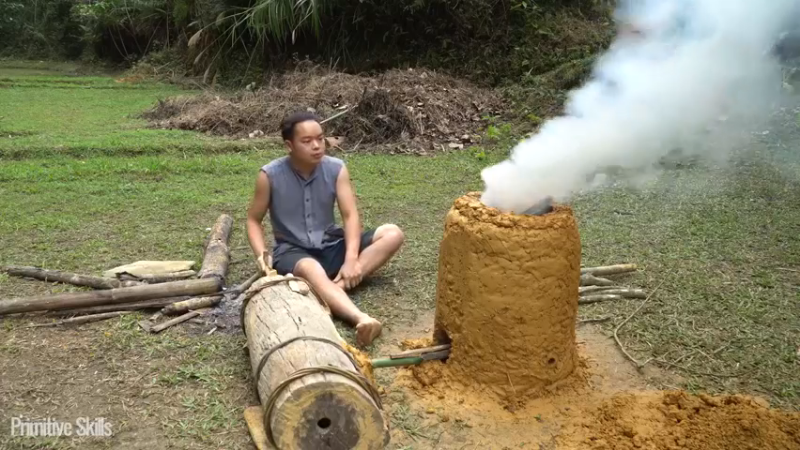 二基地T59用泥巴制作高温熔炉9《如果你一无所有 进入单人我的世界，自由荒野 离网乐园 全手工制作耕种 》