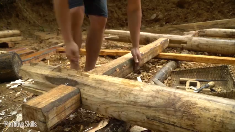 B基地的第70天新屋的框架20《如果你一无所有 进入单人我的世界，自由荒野 离网乐园 全手工制作耕种 快乐野外生活》