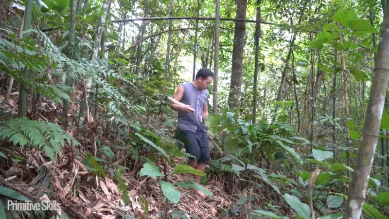 B基地的第70天新屋的框架1《如果你一无所有 进入单人我的世界，自由荒野 离网乐园 全手工制作耕种 快乐野外生活》