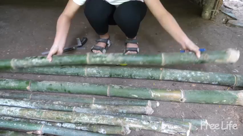 女生野外觅桃源W6农家简易家具1#妹子独自深入荒野隐居,建设世外桃源