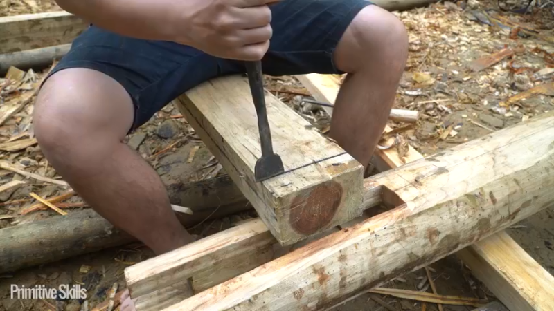 B基地的第70天新屋的框架18《如果你一无所有 进入单人我的世界，自由荒野 离网乐园 全手工制作耕种 快乐野外生活》