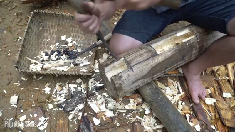 B基地的第70天新屋的框架15《如果你一无所有 进入单人我的世界，自由荒野 离网乐园 全手工制作耕种 快乐野外生活》