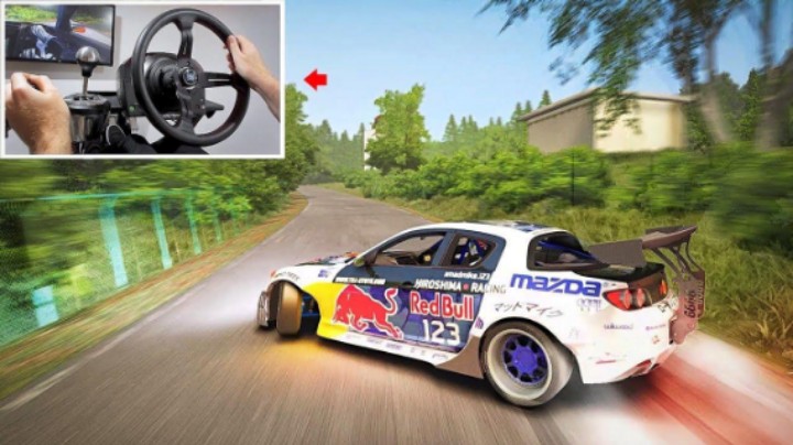 Drifting Mad Mikes RX-8 at GUNSAI Touge! (4K) wSteering Wheel  Assetto Corsa