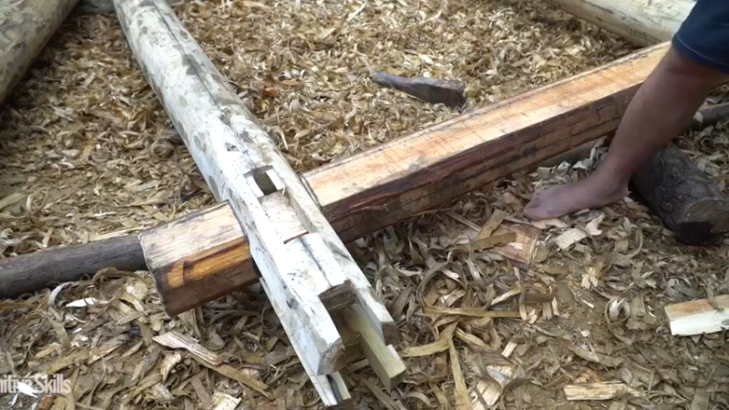 B基地的第70天新屋的框架16《如果你一无所有 进入单人我的世界，自由荒野 离网乐园 全手工制作耕种 快乐野外生活》