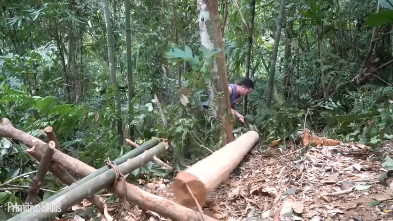 B基地的第70天新屋的框架6《如果你一无所有 进入单人我的世界，自由荒野 离网乐园 全手工制作耕种 快乐野外生活》