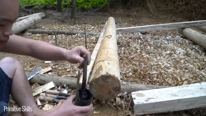 B基地的第70天新屋的框架10《如果你一无所有 进入单人我的世界，自由荒野 离网乐园 全手工制作耕种 快乐野外生活》