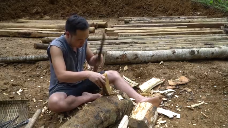 B基地的第69制作木匠工具木刨9《如果你一无所有 进入单人我的世界，自由荒野 离网乐园 全手工制作耕种 快乐野外生活》