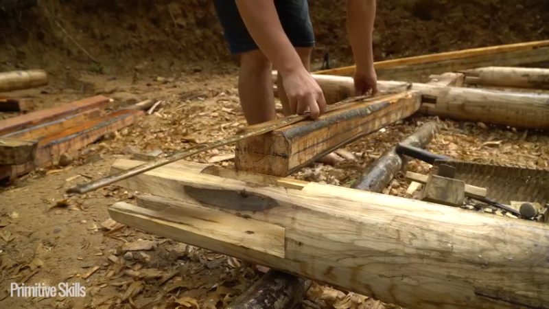 B基地的第70天新屋的框架19《如果你一无所有 进入单人我的世界，自由荒野 离网乐园 全手工制作耕种 快乐野外生活》