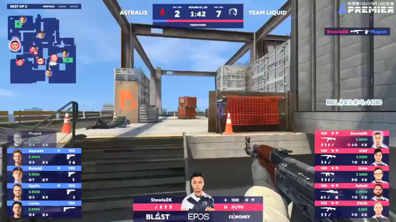 【2021-09-18 22点场】CSGO解说爱华：【爱华】Blast秋季赛 A组Day3