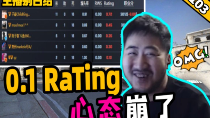 【主播别白给•CSGO】103茄子打出0.1Rating当场崩溃！单身狗QKA再次脱单？