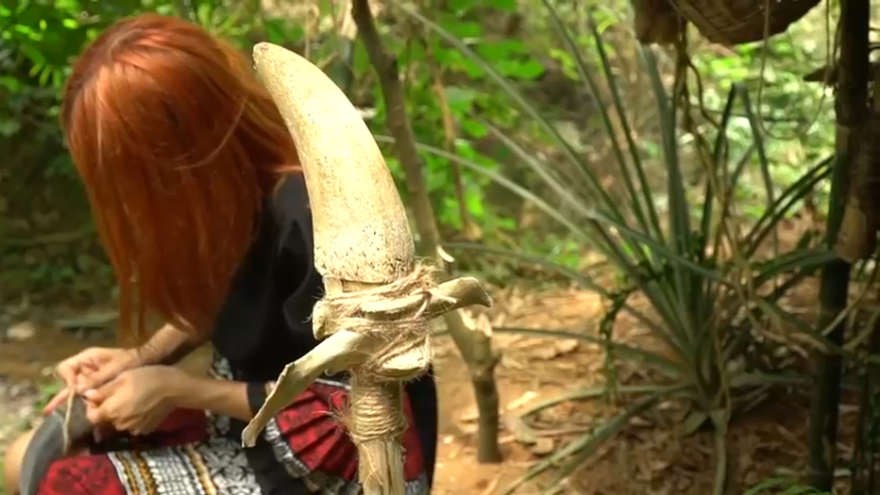 制作手工 牛角餐刀，吃个大餐 (6)