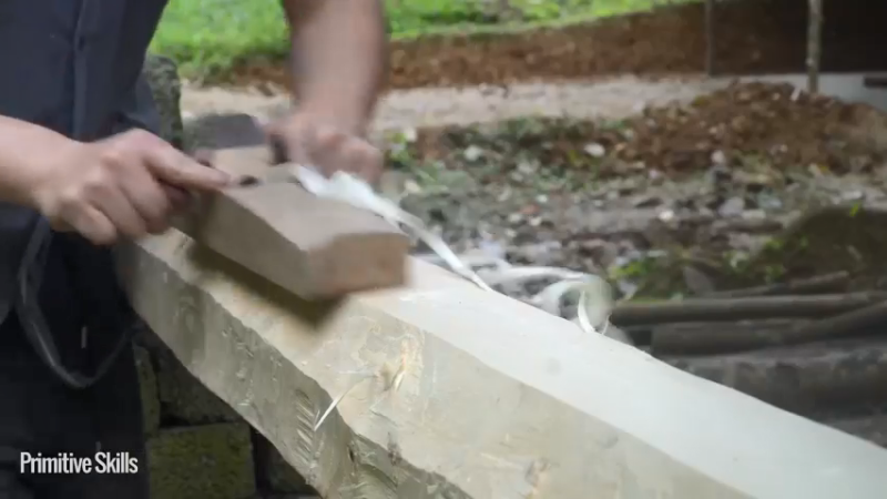 #制作农家水车龙骨10【浪漫山野3基地】《如果你一无所有 进入单人我的世界，自由荒野 离网乐园 全手工制作耕种 快乐野外生活》