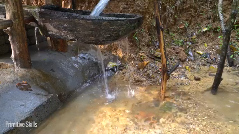 #制作农家水车龙骨5【浪漫山野3基地】《如果你一无所有 进入单人我的世界，自由荒野 离网乐园 全手工制作耕种 快乐野外生活》