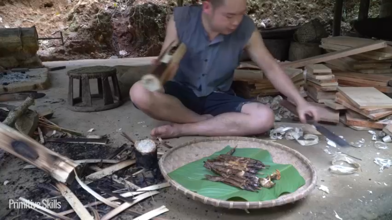 #制作农家水车龙骨20【浪漫山野3基地】《如果你一无所有 进入单人我的世界，自由荒野 离网乐园 全手工制作耕种 快乐野外生活》