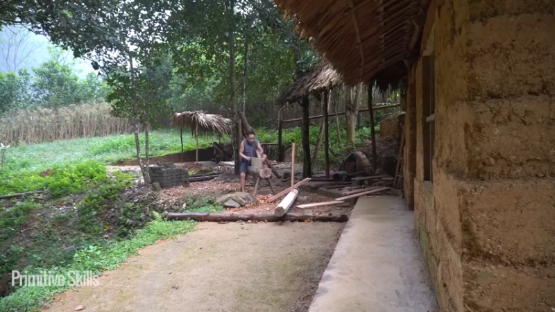 #制作农家研磨水车4浪漫山野3基地】《如果你一无所有 进入单人我的世界，自由荒野 离网乐园 全手工制作耕种 快乐野外生活》