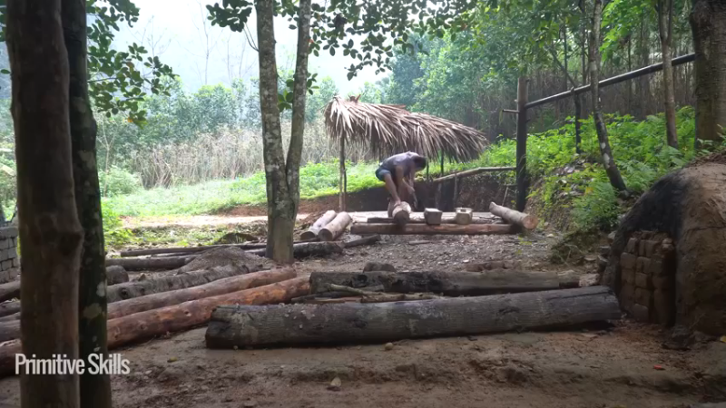 #制作农家研磨水车10山野3基地】《如果你一无所有 进入单人我的世界，自由荒野 离网乐园 全手工制作耕种 快乐野外生活》