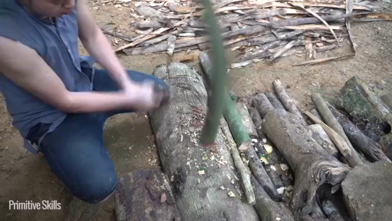 #制作农家水车龙骨16【浪漫山野3基地】《如果你一无所有 进入单人我的世界，自由荒野 离网乐园 全手工制作耕种 快乐野外生活》