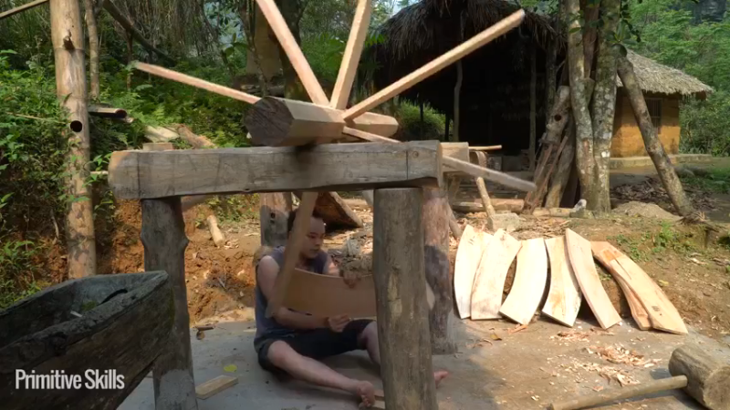 #农家研磨水车调试6荒野3基地】《如果你一无所有 进入单人我的世界，自由荒野 离网乐园 全手工制作耕种 快乐野外生活》