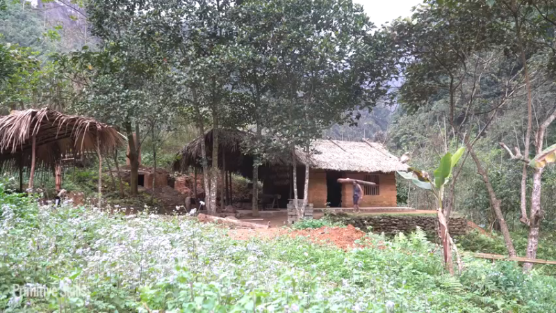 #制作农家水车龙骨4【浪漫山野3基地】《如果你一无所有 进入单人我的世界，自由荒野 离网乐园 全手工制作耕种 快乐野外生活》