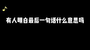 有人明白最后的那句话什么意思吗！？