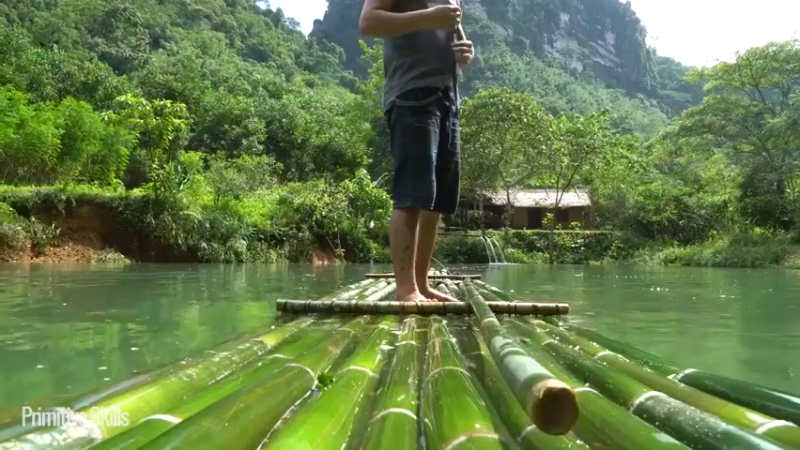 3基地B126竹筏旅游(17)山野基地】《如果你一无所有 进入单人我的世界，自由荒野 离网乐园 全手工制作耕种 快乐野外生活》