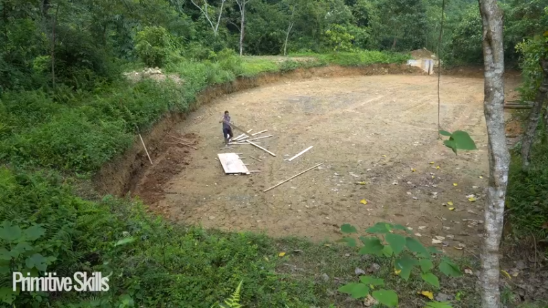 3基地B127装修游泳池(16)山野基地】《如果你一无所有 进入单人我的世界，自由荒野 离网乐园 全手工制作耕种 快乐野外生活》