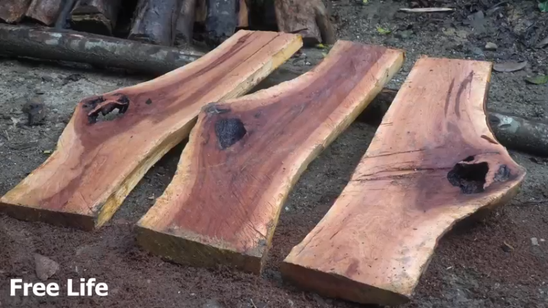 最新大更W40制作公园椅8#妹子独自深入荒野隐居，建设世外桃源