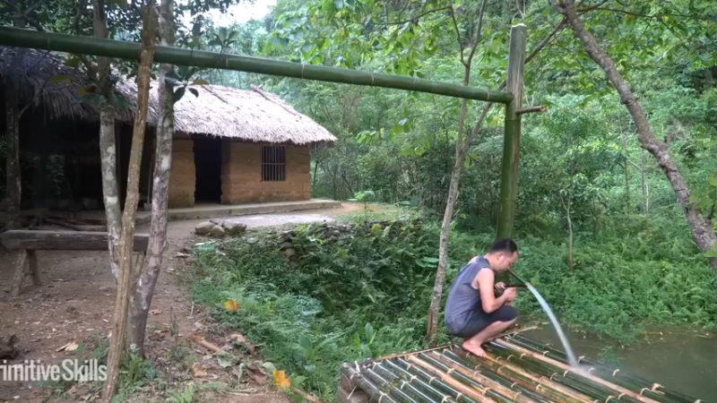 3基地B124卫生间自来水系统(10)山野基地】《如果你一无所有 进入单人我的世界，自由荒野 离网乐园 全手工制作耕种 快乐野外生活》