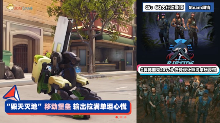 3DM速报：OW2黑影堡垒输出拉满 Steam周销《CSGO》大行动登顶