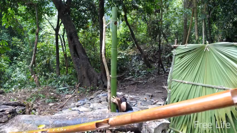 更新1季用山泉淋浴(23)深入荒野隐居修仙,建设世外桃源投个币吧