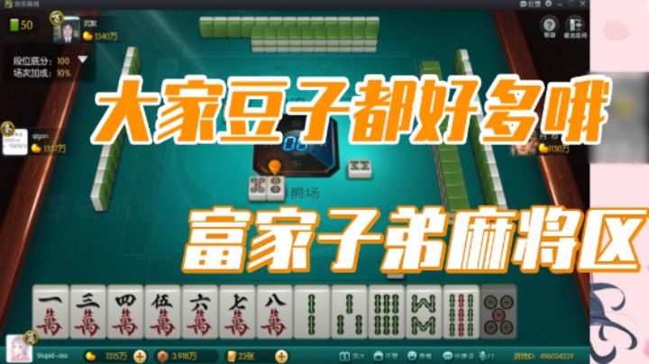 小团团：大家的豆子都好多哦，富家子弟麻将区