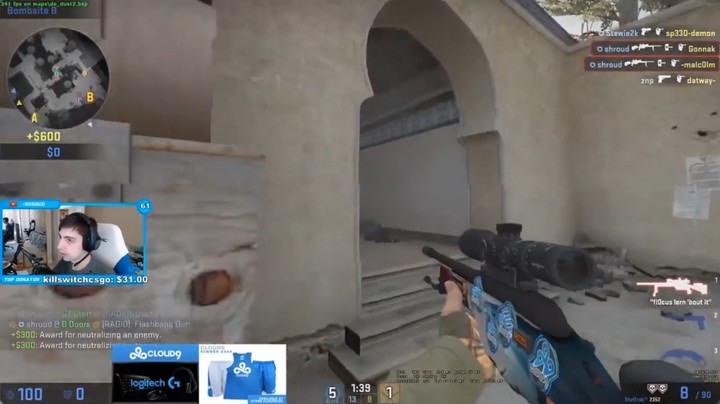 CSGO：大魔王 shroud精彩剪辑 （四），一打五 全是爆头！