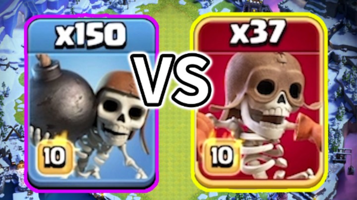 部落冲突：150个炸弹兵和37个超级炸弹兵谁更强？